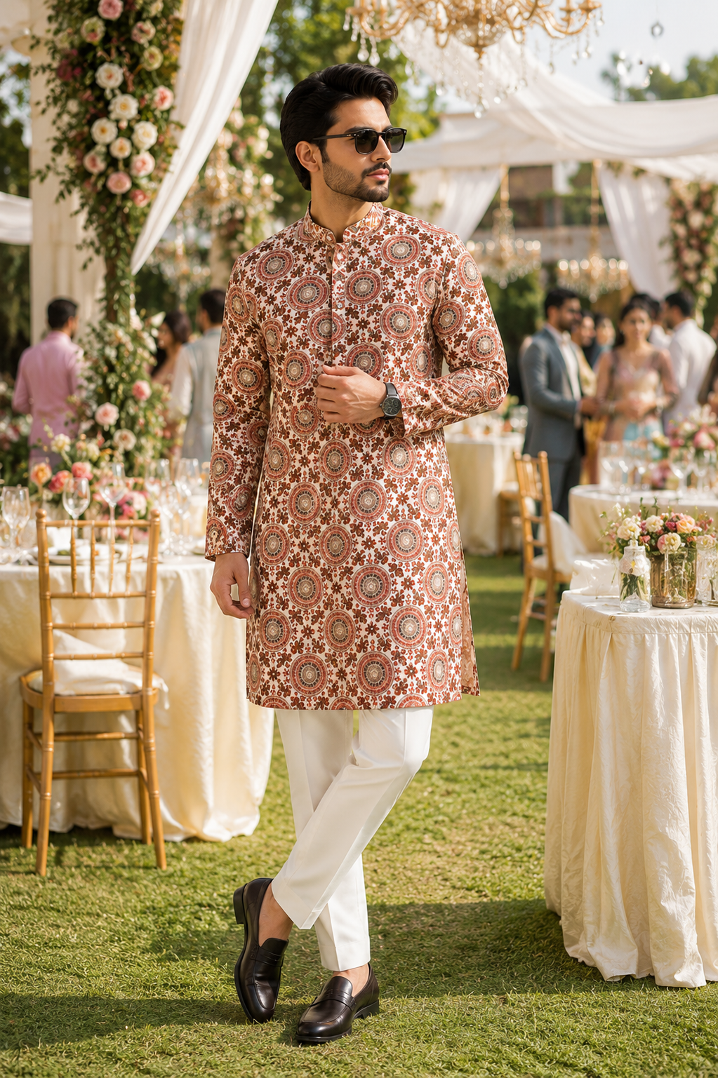 ShreeVastram Mandala Heritage Brocade Kurta Set